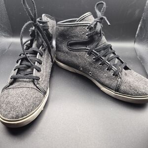 Vans Women's Stylish Gray And Black High-Top Sneakers